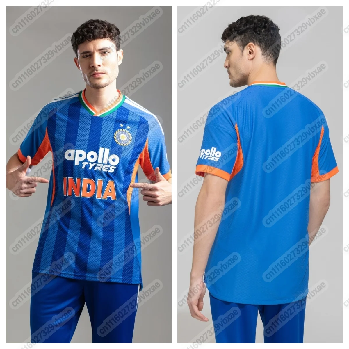 Indisches Cricket-Team-Trikot 2026 Schnell Trocknend Atmungsaktiv Kurzarm Sport-Trainingsanzug für Fans Familien-Partnerlook – Detail 5