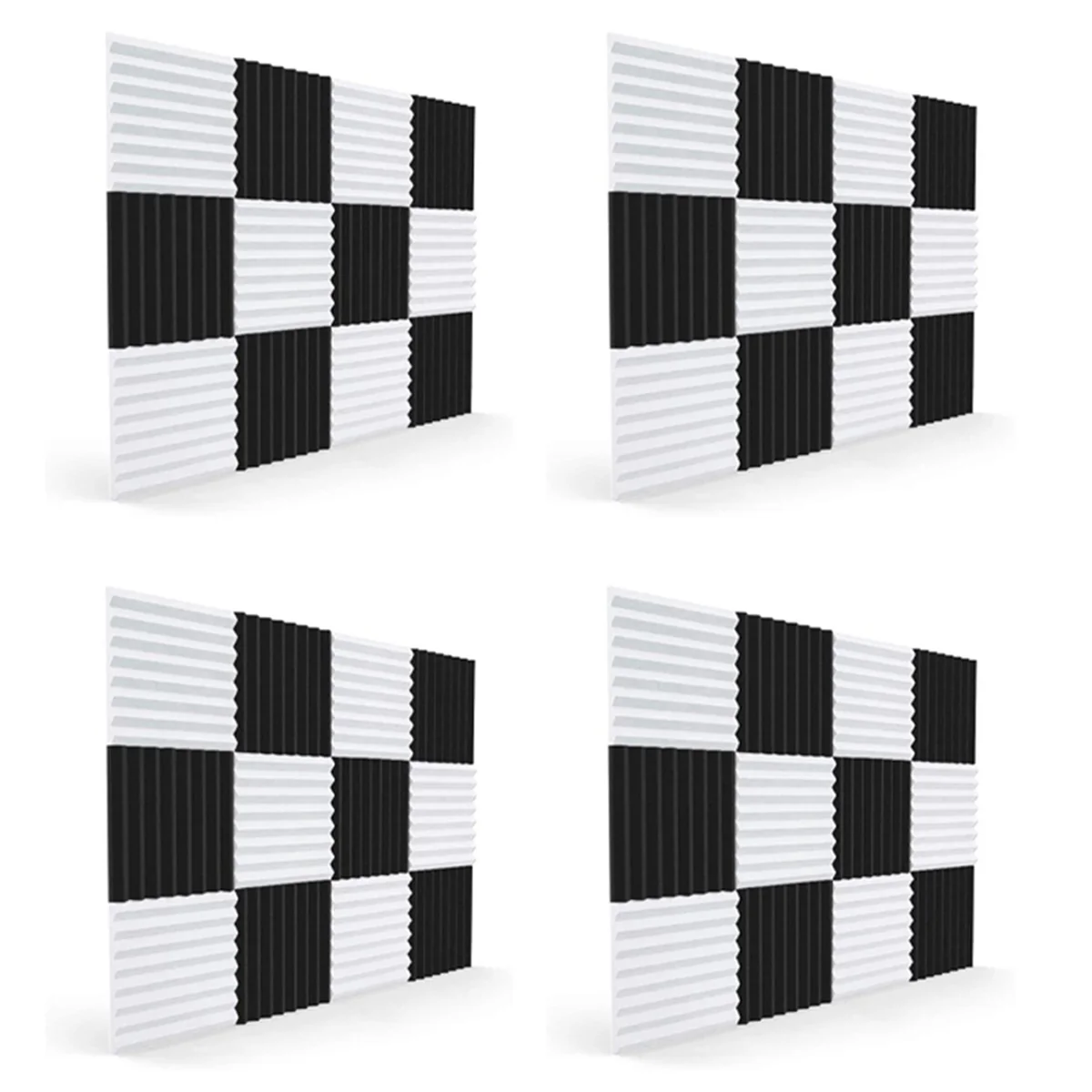 48 Pcs Acoustic Foam Board,Sound Insulation Sound Wedges Sound Insulation Pad,for Studio Ceiling Game Room,2.5X30X30cm