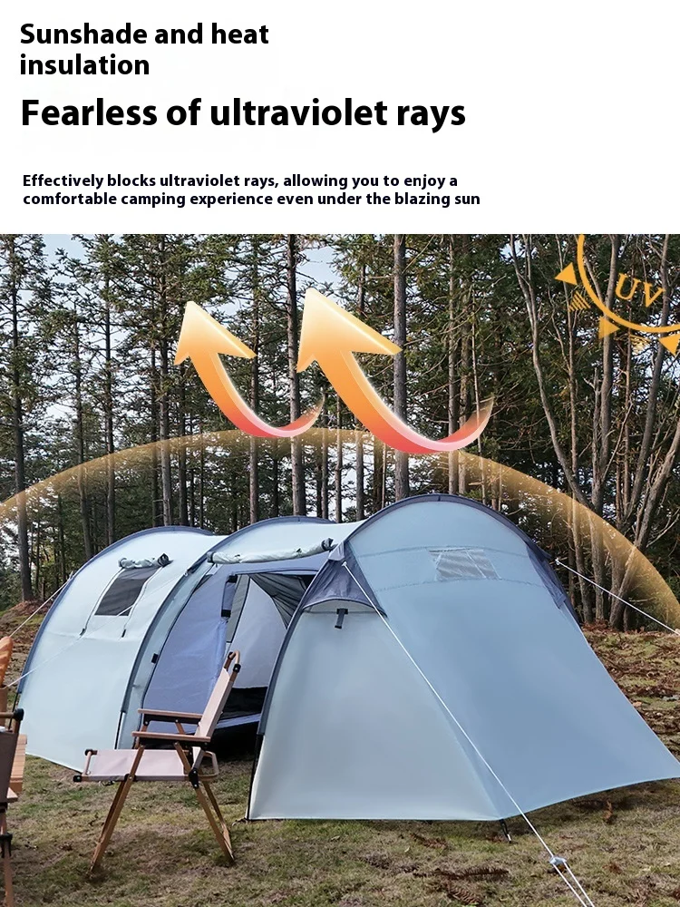 Portable Waterproof Multiplayer Outdoor Tent Family Picnic Camping Family Tunnel Extension Tent