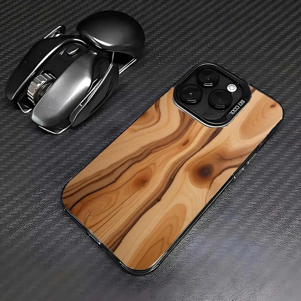 

Wooden board pattern phone case for iPhone 16 15 14 13 12 11 Pro/ Max/Plus shock-proof rear cover anti-fingerprint