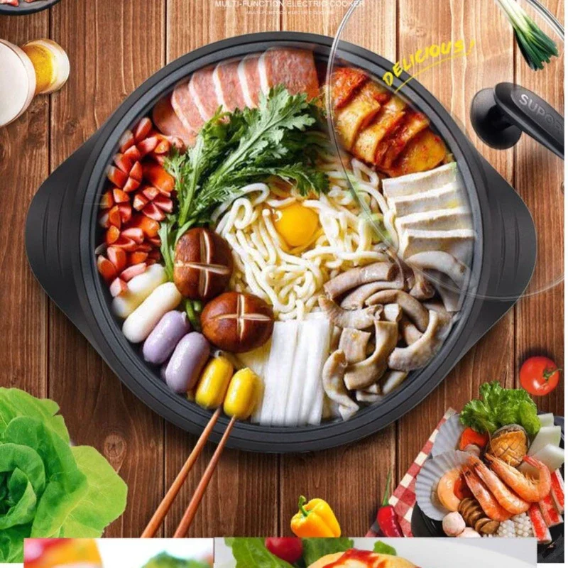 Electric Chafing Dish Electric Food Warmer Electric Frying Pan Large Capacity Caldron Pan Non-Stick Pan Household