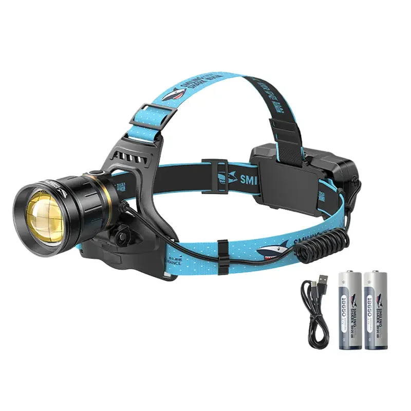 Smiling Shark XHP90 High Power Sensor Headlamp, USB Rechargeable Head Torch Flashlight, Water-Resistant