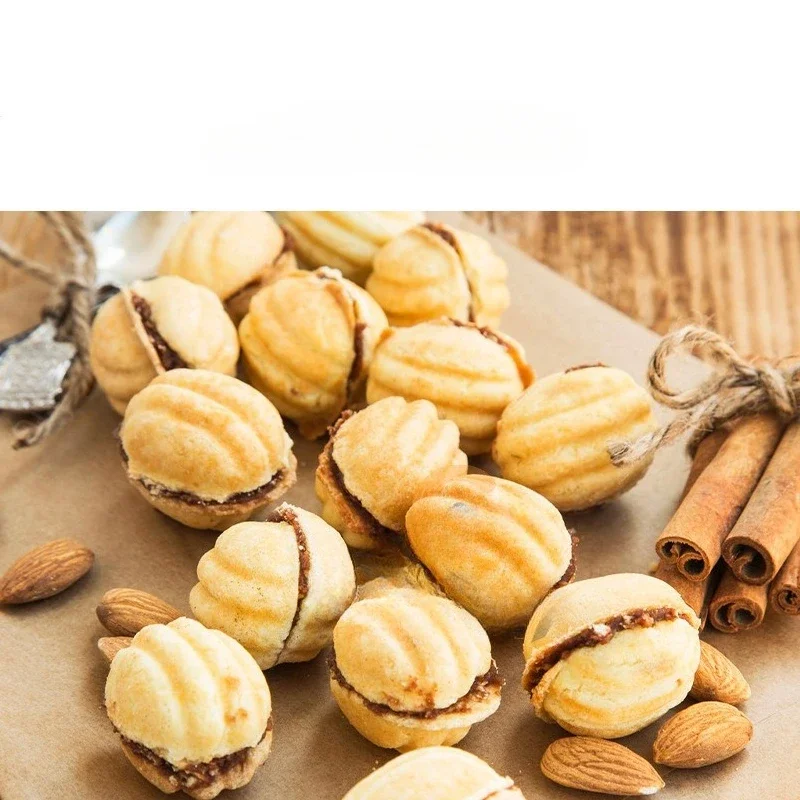 24-Hole Biscuit Nut Waffle hine Automatic Snack 1400 Watts Walnut hine