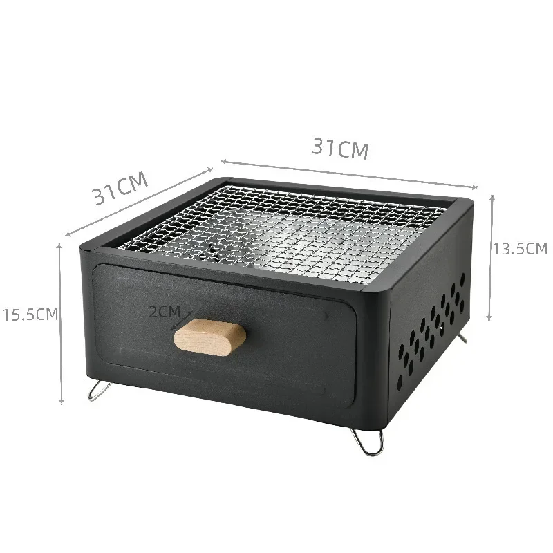 Square Charcoal Grill Stove 5
