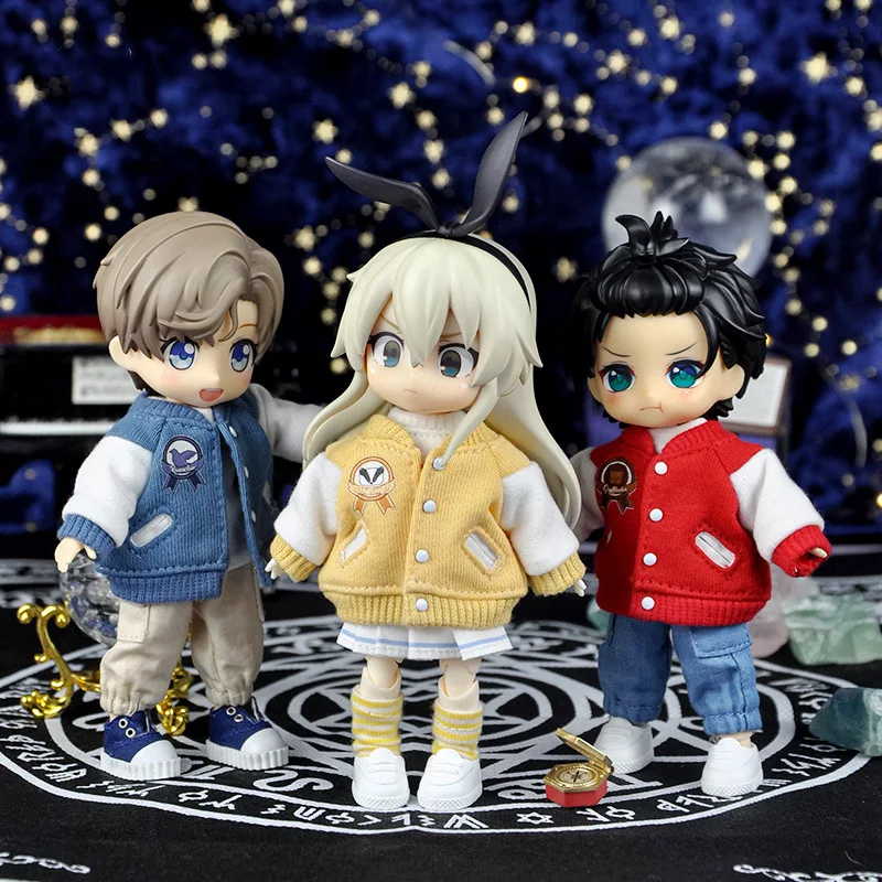 Ob11 Doll Baseball Jacket 100% Cotton Clothes Doll Sport Coat For Nendoroids 1/12 Bjd,Gsc,Obitsu11 Doll view 4