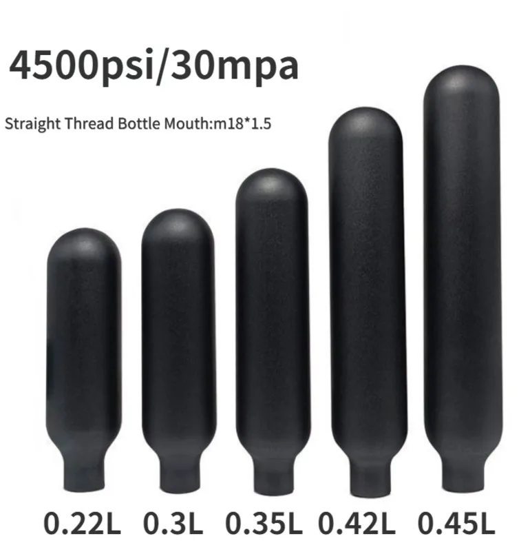 

HPA 0.22L/0.35L/0.42L Compressed Air Tank CO2 Bottle 300BAR 3000PSI Gas Cylinder Scuba Station Cilindro Diving Aquarium Fittings