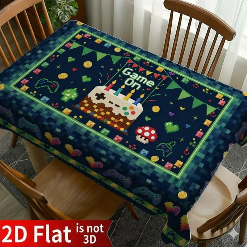 Festive Game On Party Tablecloth Polyester Decor Dinner Picnic Houseware Napkin Cloth Cute Birthday Game Theme Centerpiece for H