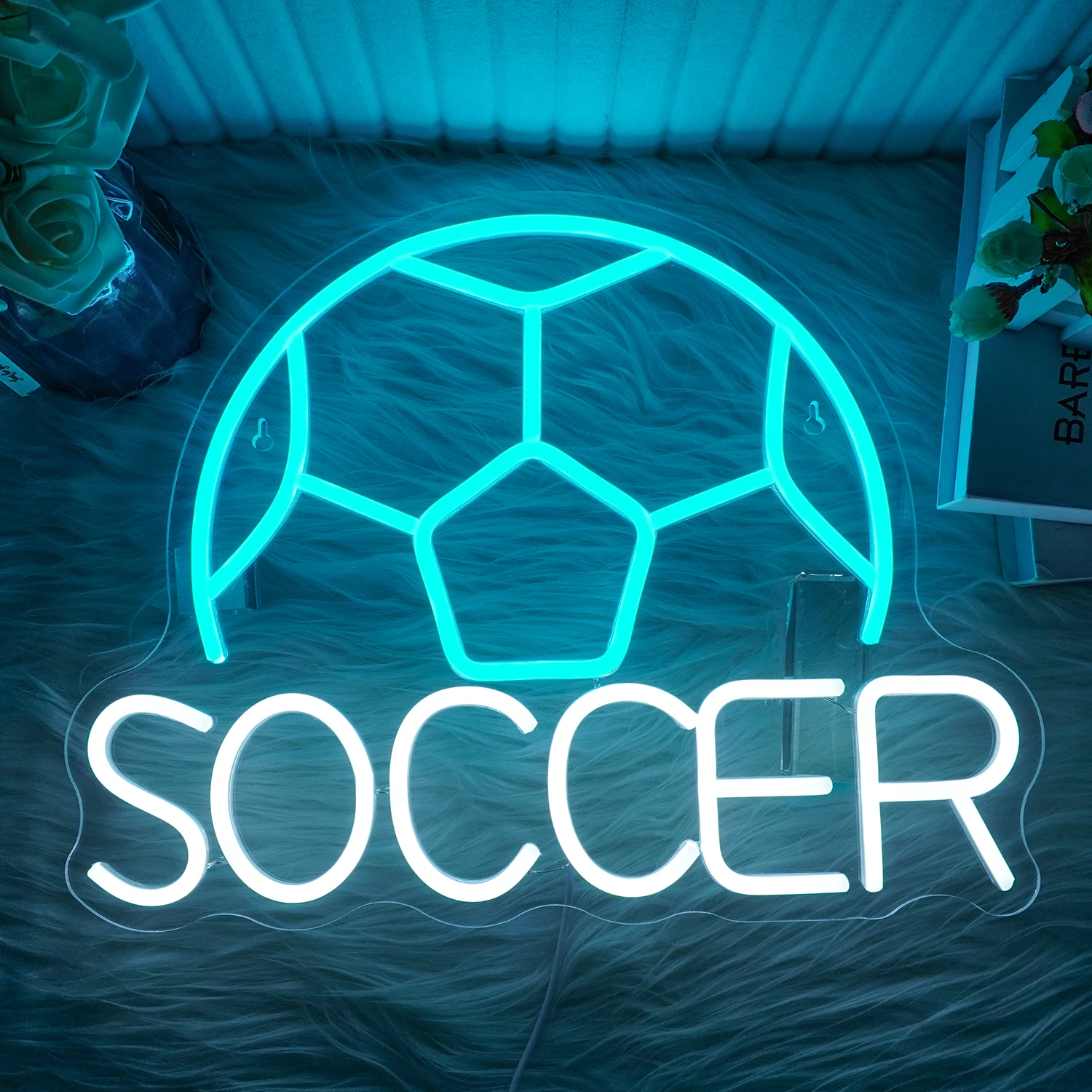 neon ice blue led lights para wall decor sinais de futebol jogo de futebol decoracao de sala de jogos ginasio esportes clube festa em casa 01