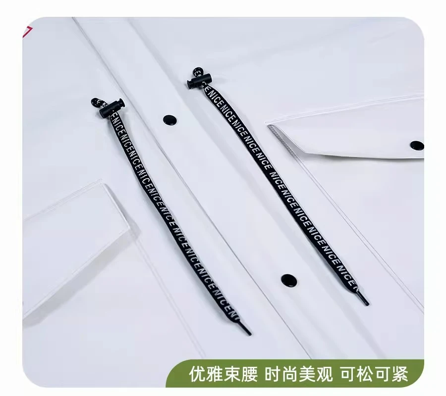 أزياء إيفا الخصر كامل الجسم ملابس ضد المطر نمط طويل سيارة كهربائية معطف واق من المطر المضادة للعواصف الممطرة الكبار تمديد المطر الرأس #5