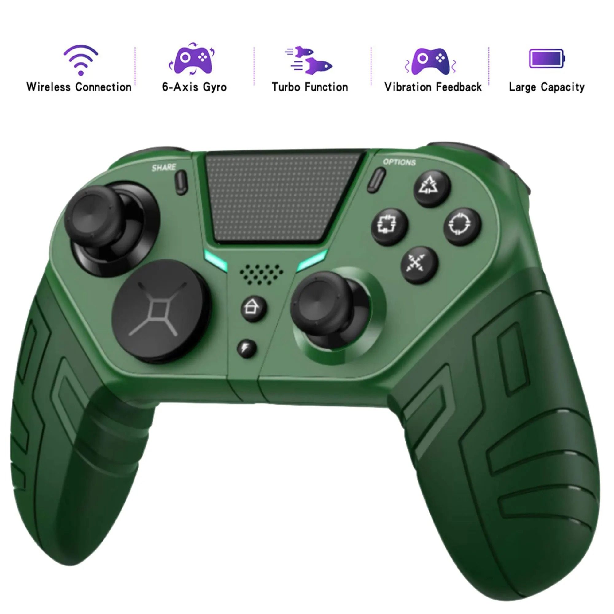 Wireless Game Controller For PS4 Console Bluetooth-Compatible Dual Vibration Gaming Joystick For PS4 Slim