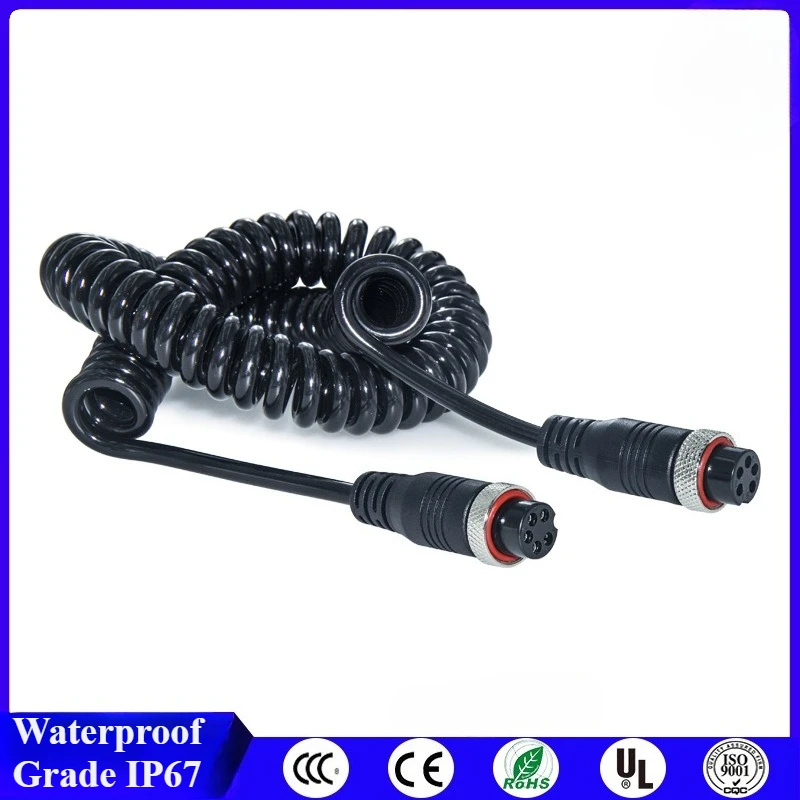 

M16 male and female aviation spring wire waterproof plug power cord 5 core male plug signal control cable