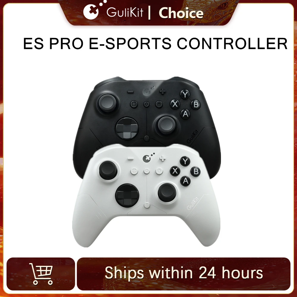 GuliKit ES Pro E-Sports-Controller für Nintendo Switch 1/2, kabelloser Gamepad mit TMR-Joystick für PC, Windows, Android, iOS, MacOS