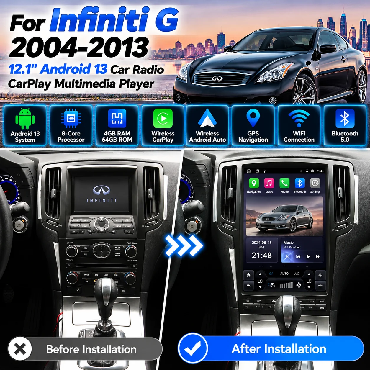 For Infiniti G 2004-2013 12.1