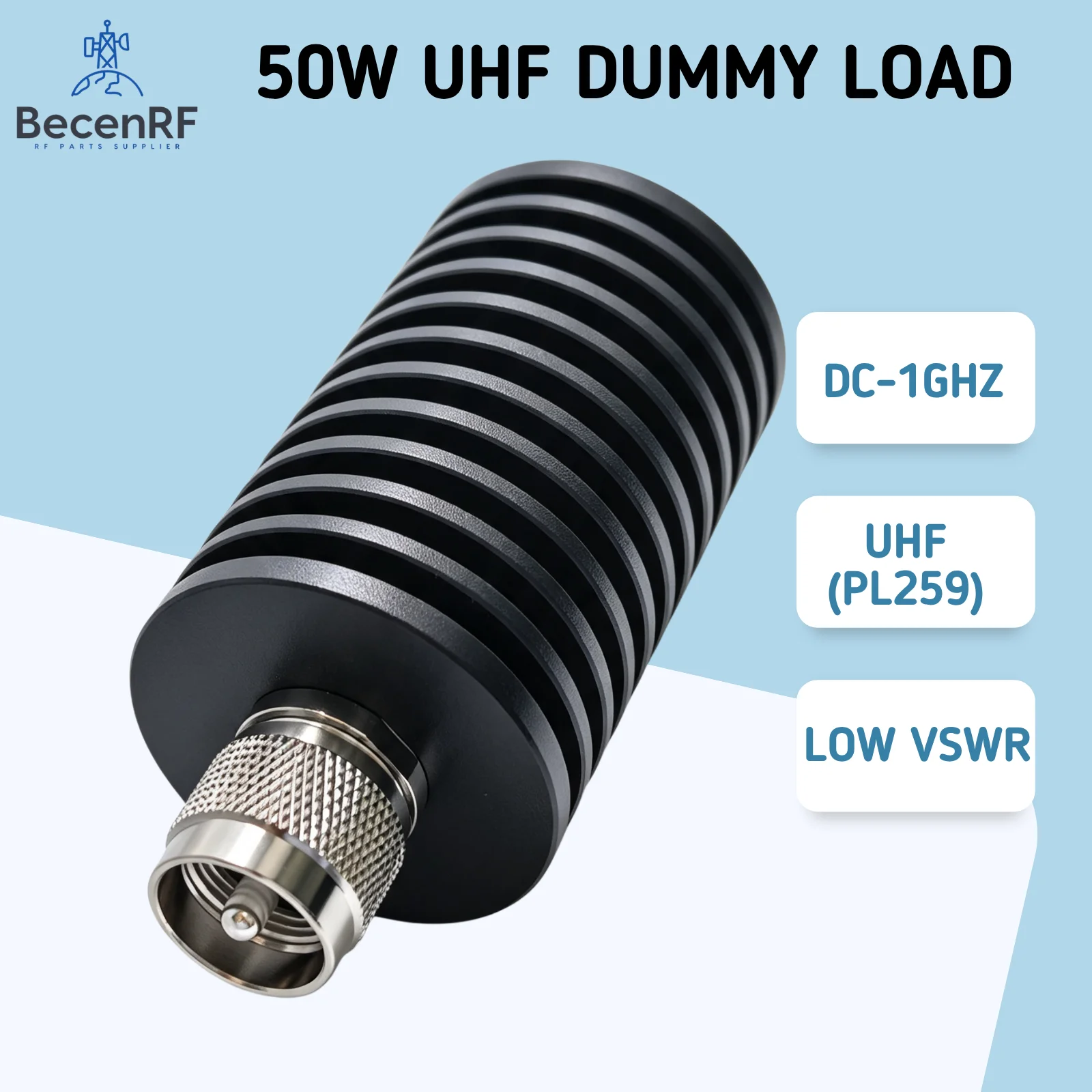 50W UHF RF Dummy Load 50 ohm PL259 Connector DC-1Ghz