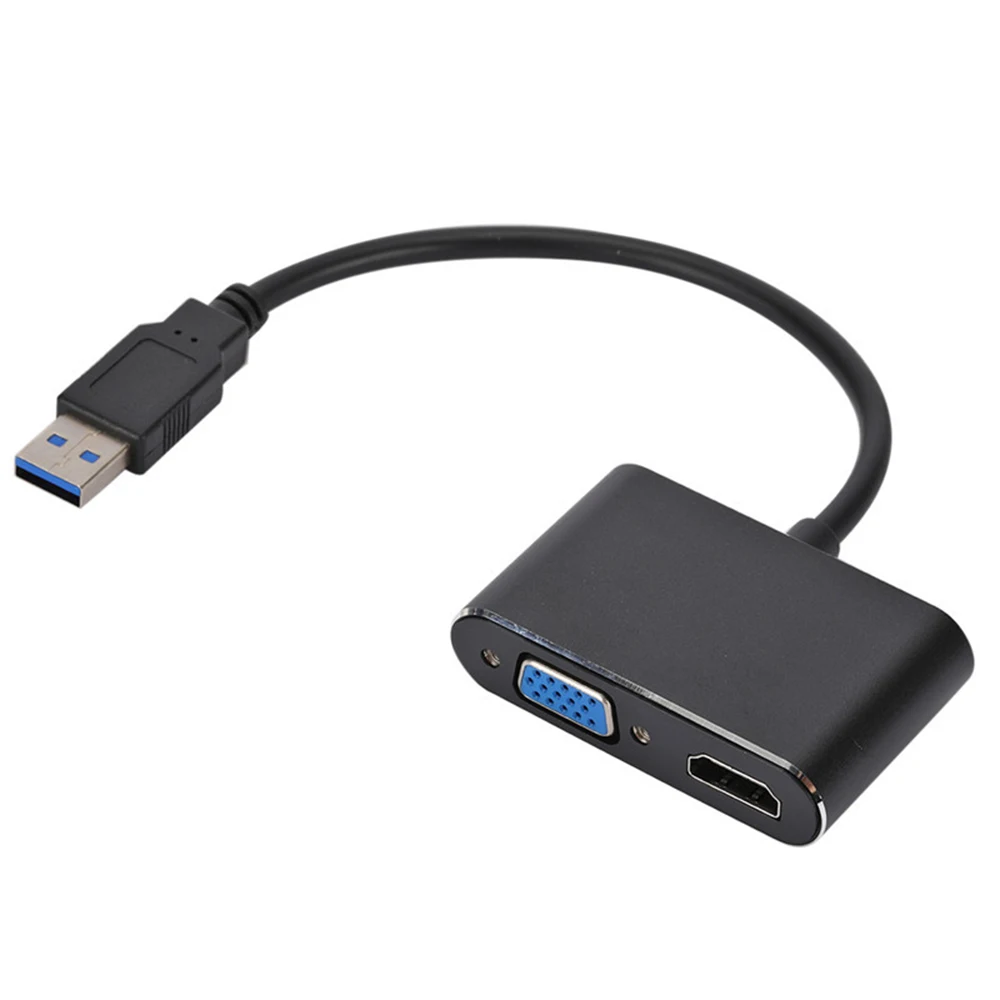 USB 3.0 Adapter Converter USB to HDMI-Compatible/VGA Cable DVI 1080P HD For Computer Laptop to Monitor/TV Dual Screen Display