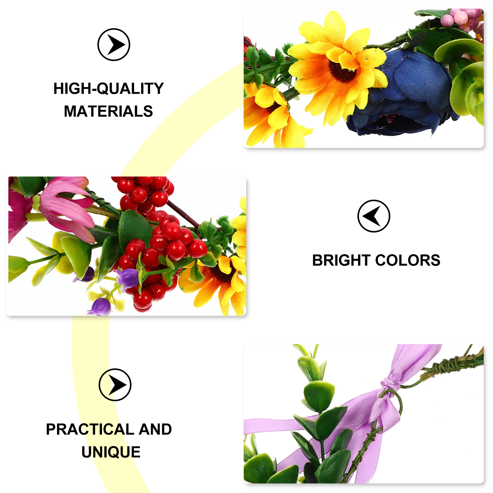 

Wreaths Christmas Bride Hair Ring Flower Crowns Women Bridal Headpiece Colorful Xmas Garland Hairband for Headband