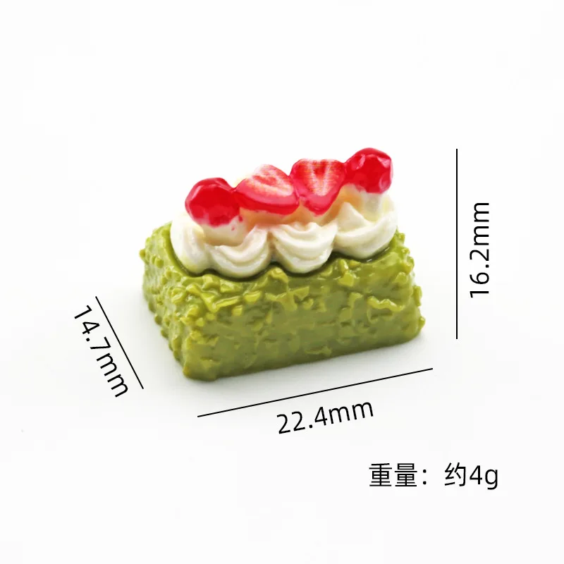 5pcs Mini Strawberry Cake Fake Dessert Multi-Color Cake Food Model Miniature DIY Dollhouse Craft Decoration Home Decor