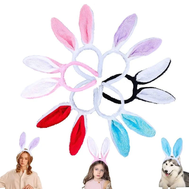 

1pc Easter Adult Plush Bunny Ears Hairband Soft Rabbit Ears Headband for Women Girls Anime Cosplay Decorations Hair Accessories