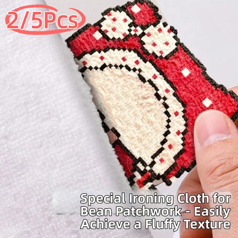 2/5Pcs Cotton Perler Beads Baking Auxiliary Towels DIY Heat Resistant Ironing Cloth for Fuse Beads 30x30cm White