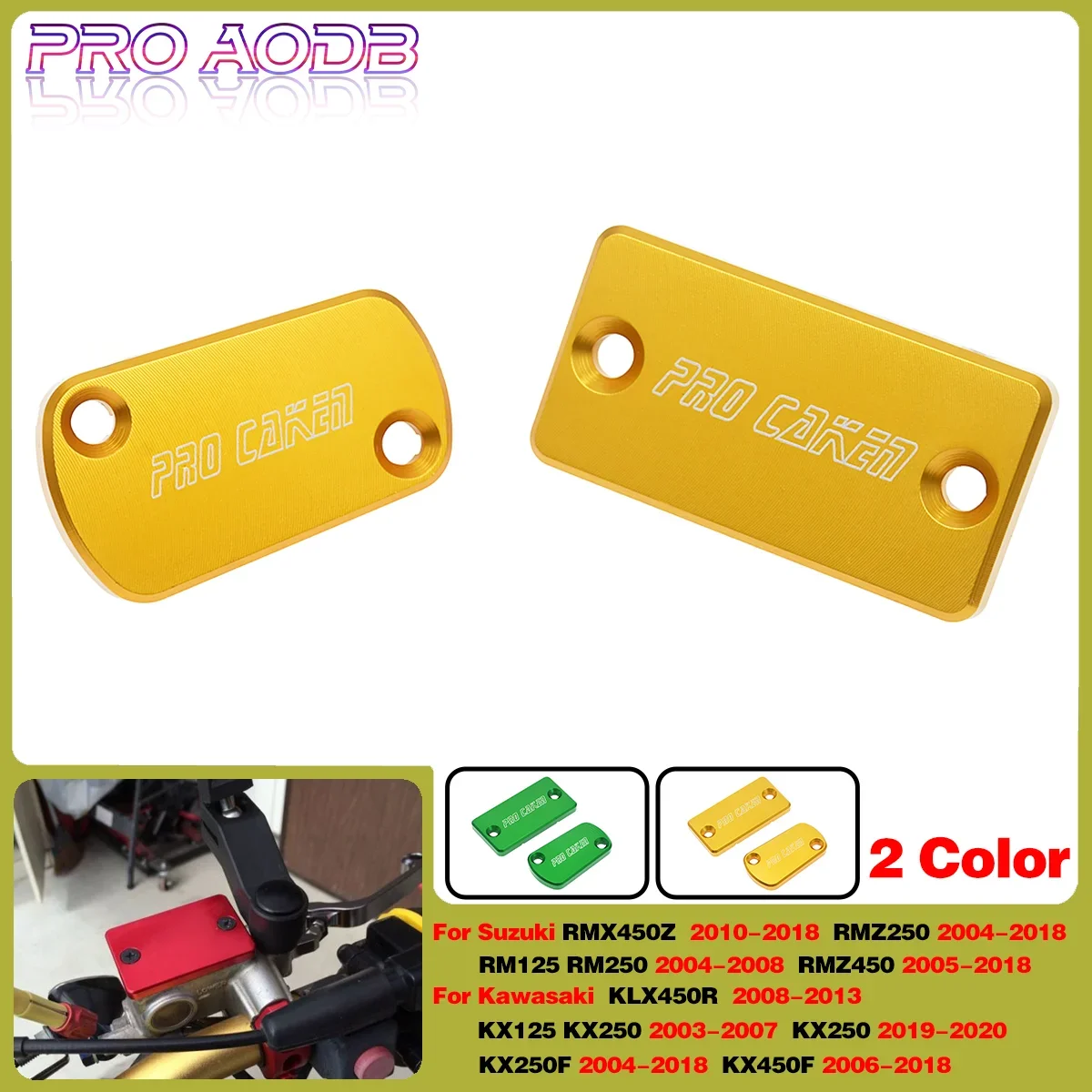 

Motocross Accessories CNC Front Rear Brake Fluid Reservoir Cover For Suzuki RM 125 250 RMZ 450 RMX 450Z 2005-2010-2018 Universal