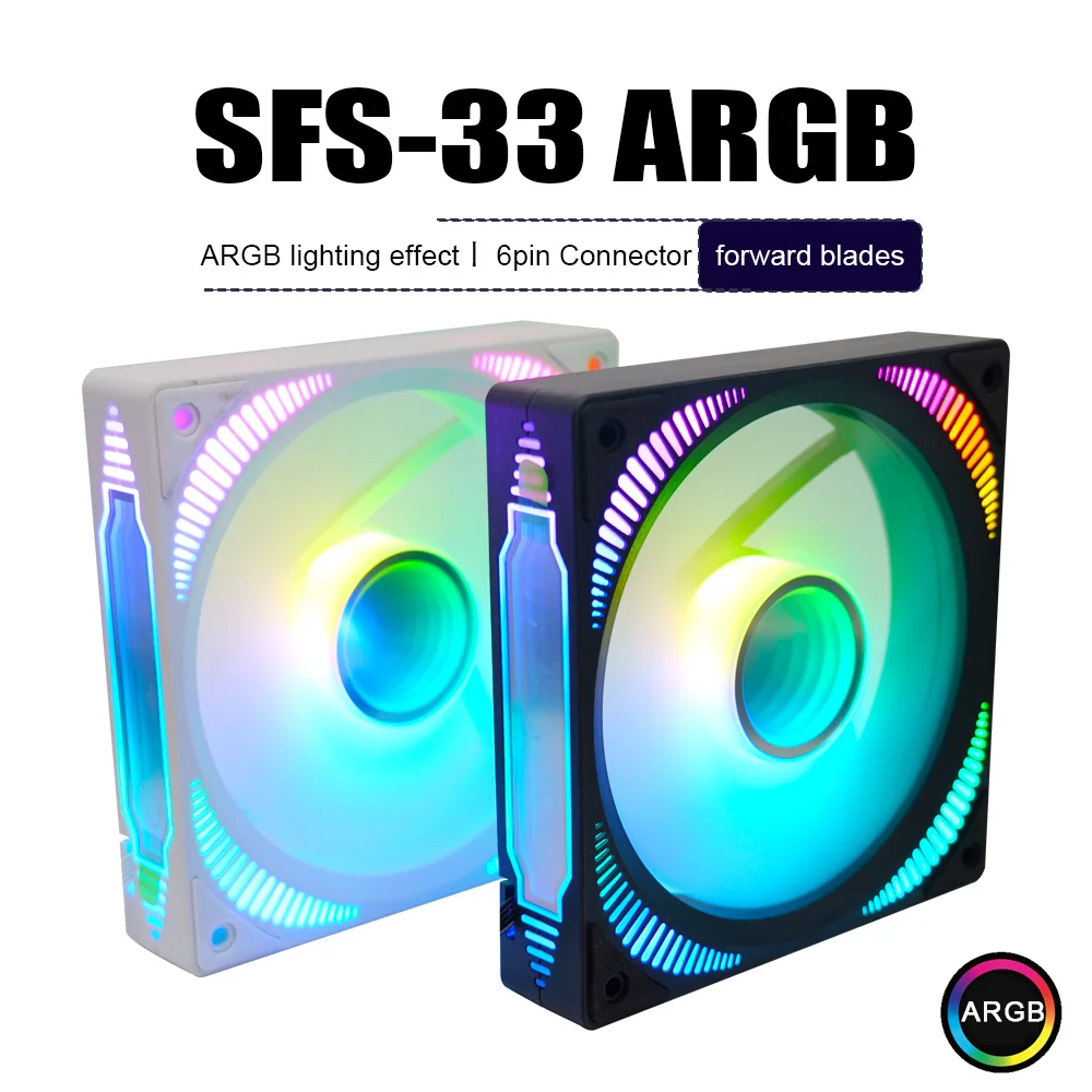 

MANMU Rgb Fan Cooler Cooling Gaming ARGB 6PIN Colorful Light Fans Amd Computer Case Led Fan