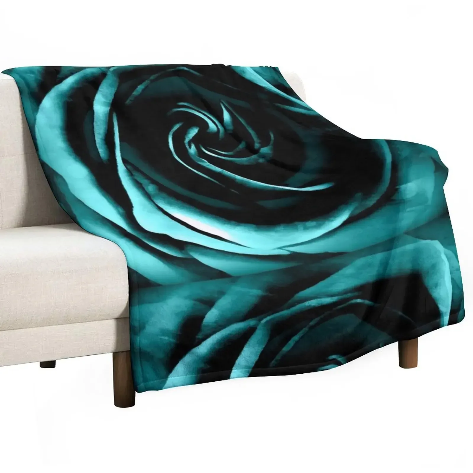 Teal Rose - Be still My Soul Throw Blanket Hairys Sofa Quilt Luxury Designer Blankets