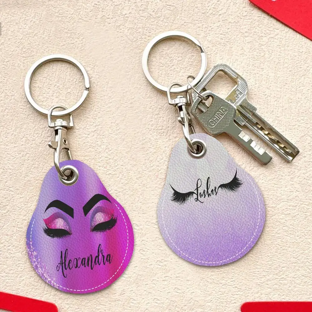Eyelash Decorative Creative Cartoon Pattern Sensitive Access Card Protective Sleeve Keychain Fashion Decorative Pendant