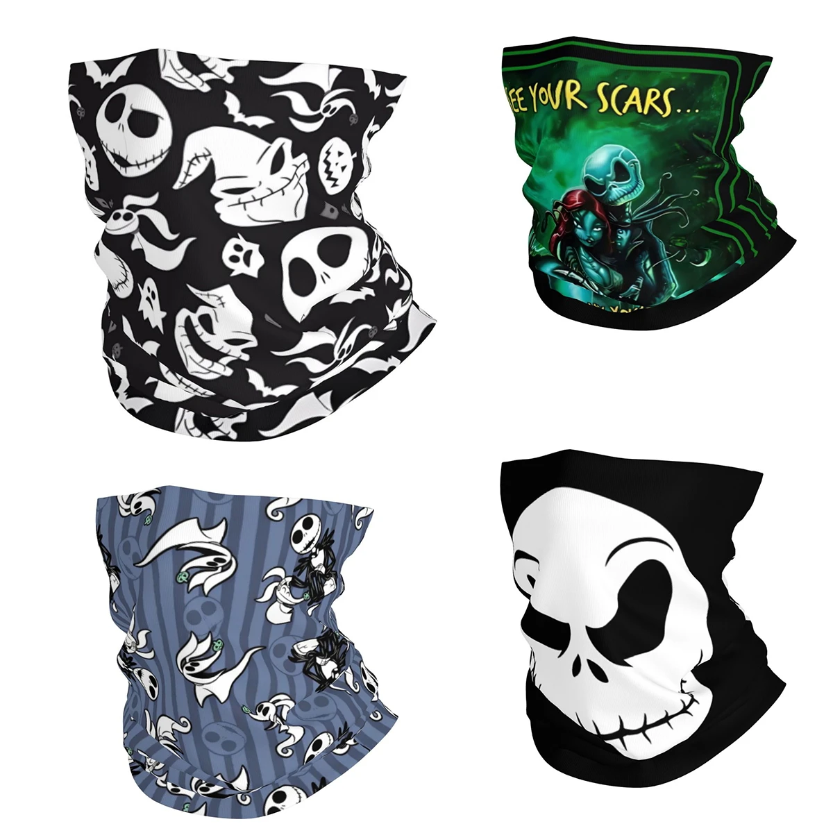 Outdoor Sports Balaclava Nightmare Before Christmas Jack Collage Bicycle Mask Neck Warmer  Fishing UV Protection Scarf Bandana