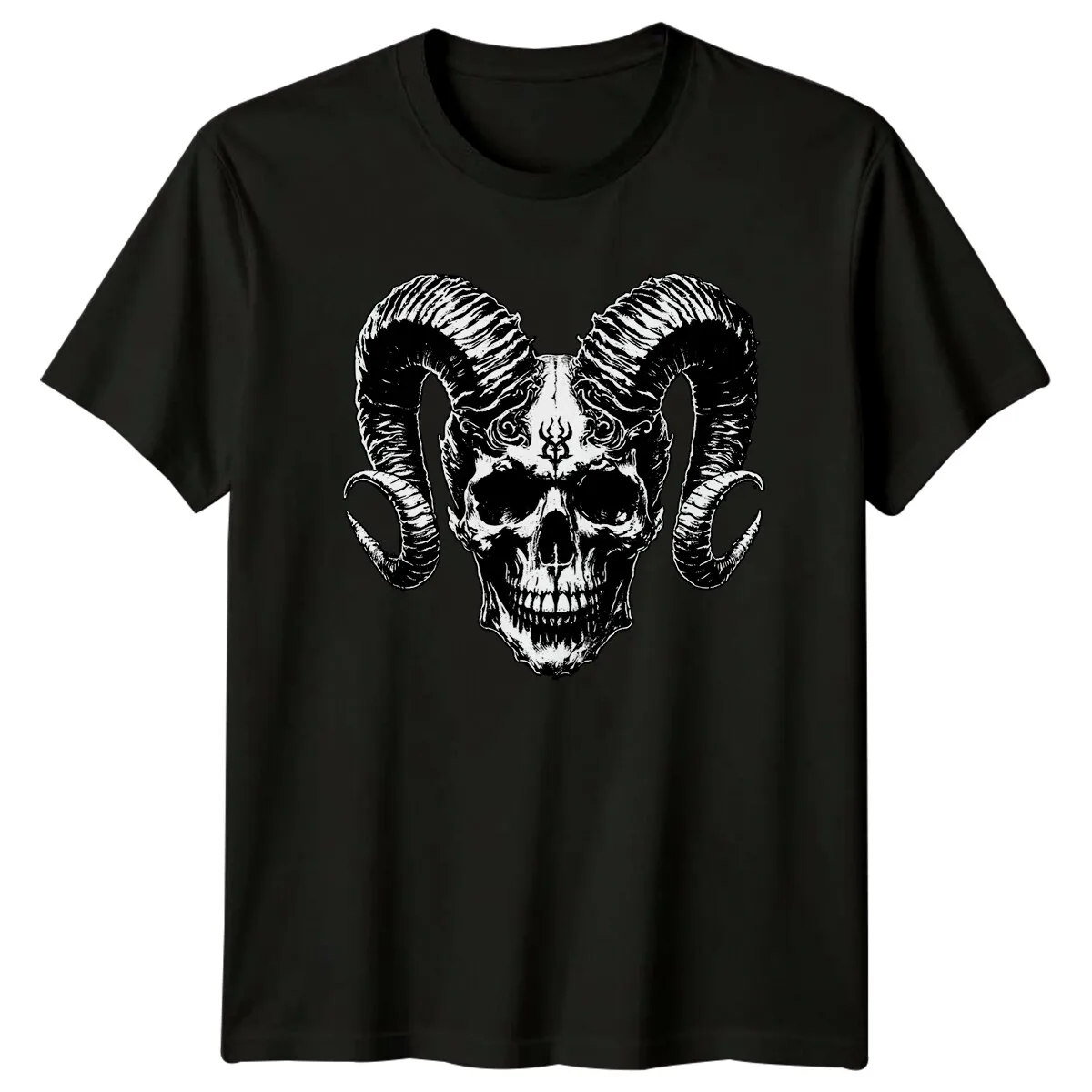 

Ram Skull Occult Gothic Mens T-Shirt Womens Tee Graphic Unisex Top