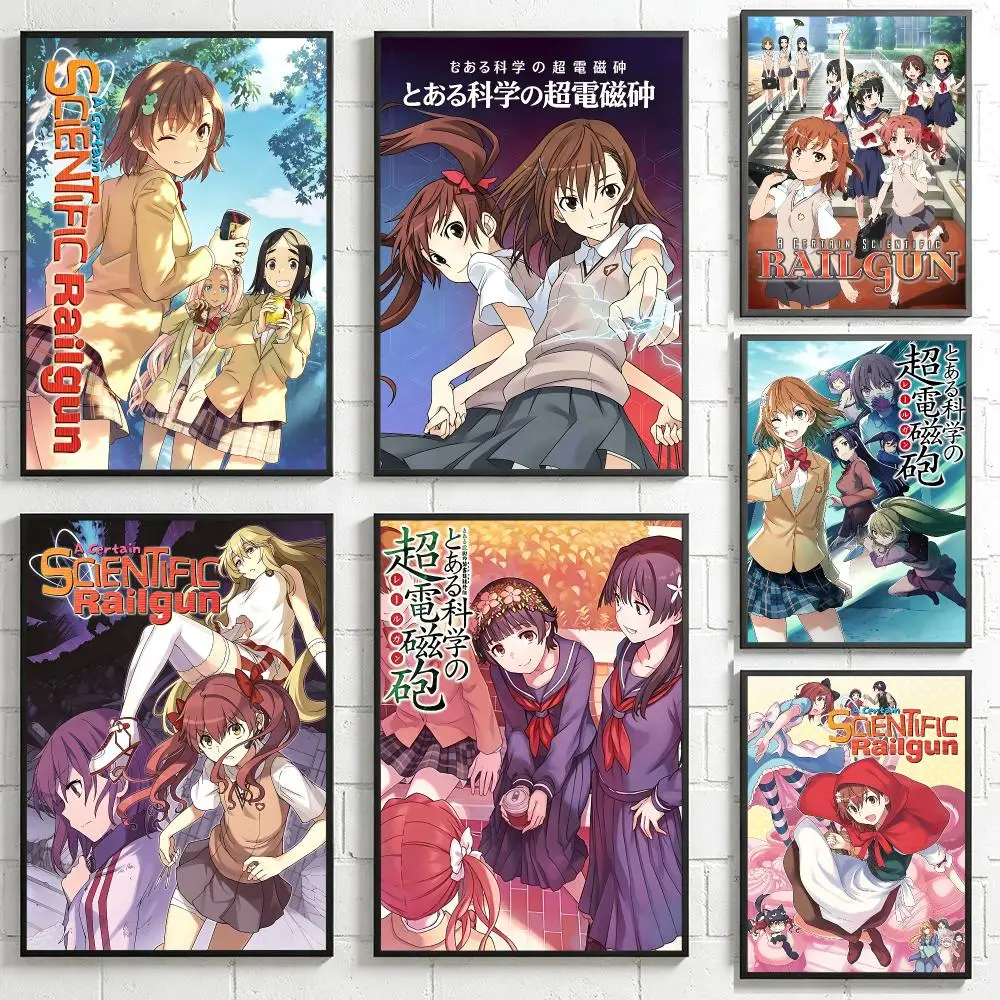 anime A Certain Scientific Railgun Poster HD Poster Retro Industrial Style Suitable for Living Room Bar Corridor and Gift Giving