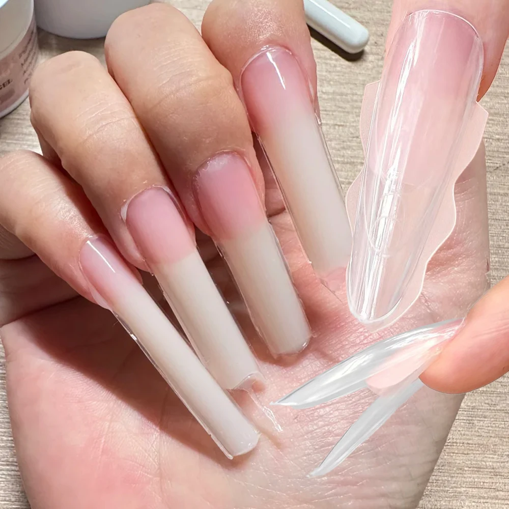 

180pcs New Sandwich Dual Nail Forms Oval/Coffin/T Shape Gel Full Cover Clear Nail Molds Layered Nail Extension Nail Form Tools&*