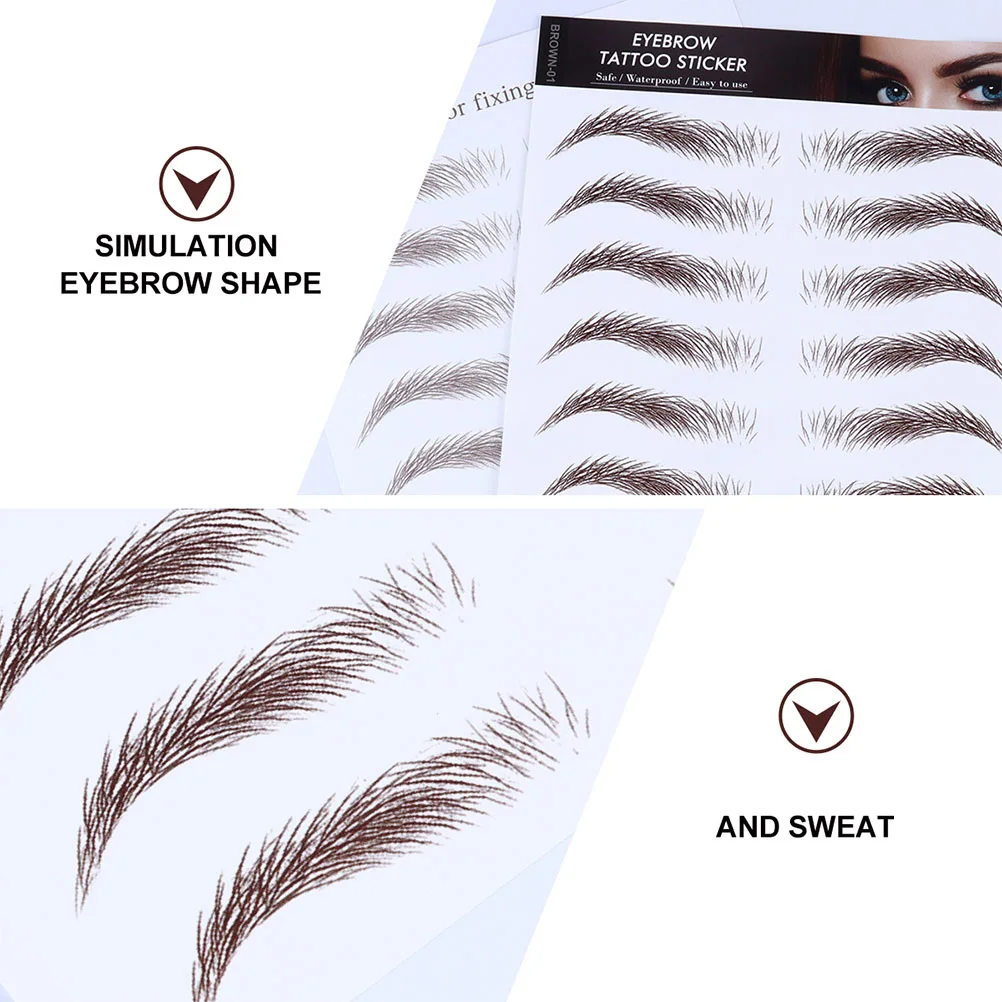 

5 Pcs Stickers Hair-Like Eyebrows Imitation Trimming Temporary Tattoos Tool Brown Makeup Stencils