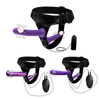 Double Penis Realistic Dildo Vibrator Strapon Ultra Elastic Harness Belt Strap On Big Dildo Vibrateur Sex Toys for Woman Lesbian