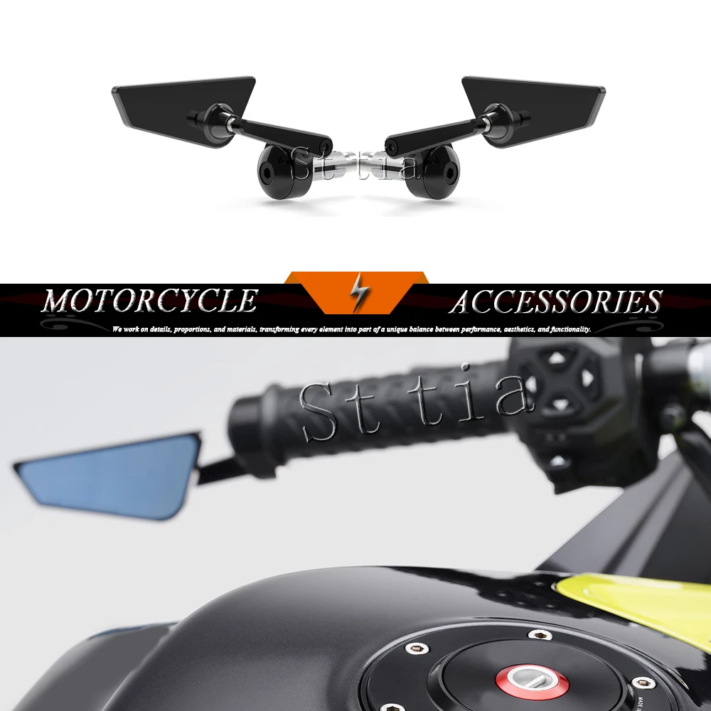 

Зеркала заднего вида на руль для мотоциклов Yamaha MT-03, MT-07, MT-09, MT-10 (2013-2025), антибликовые, на конец руля, аксессуары