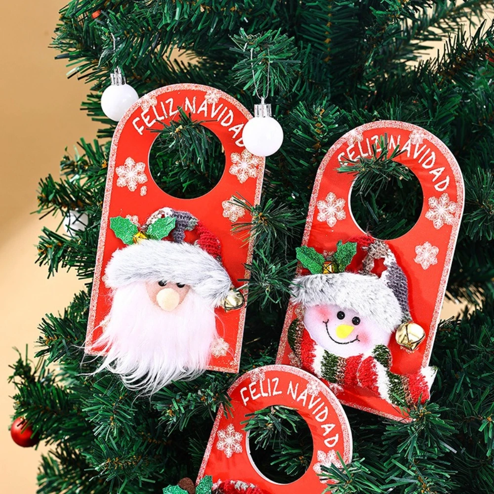 

Christmas Decoration Door Handle Ornament Santa Claus Elk Snowman Pendant Door Hangers for Xmas Home New Year Decor Gift Navidad