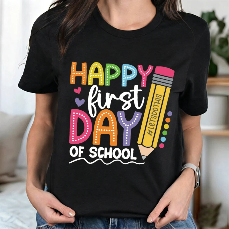 Happy First Day of School Shirt 1st Day of School Tshir Back To School Tee Gift for Teacher  Aesthetic Clothes