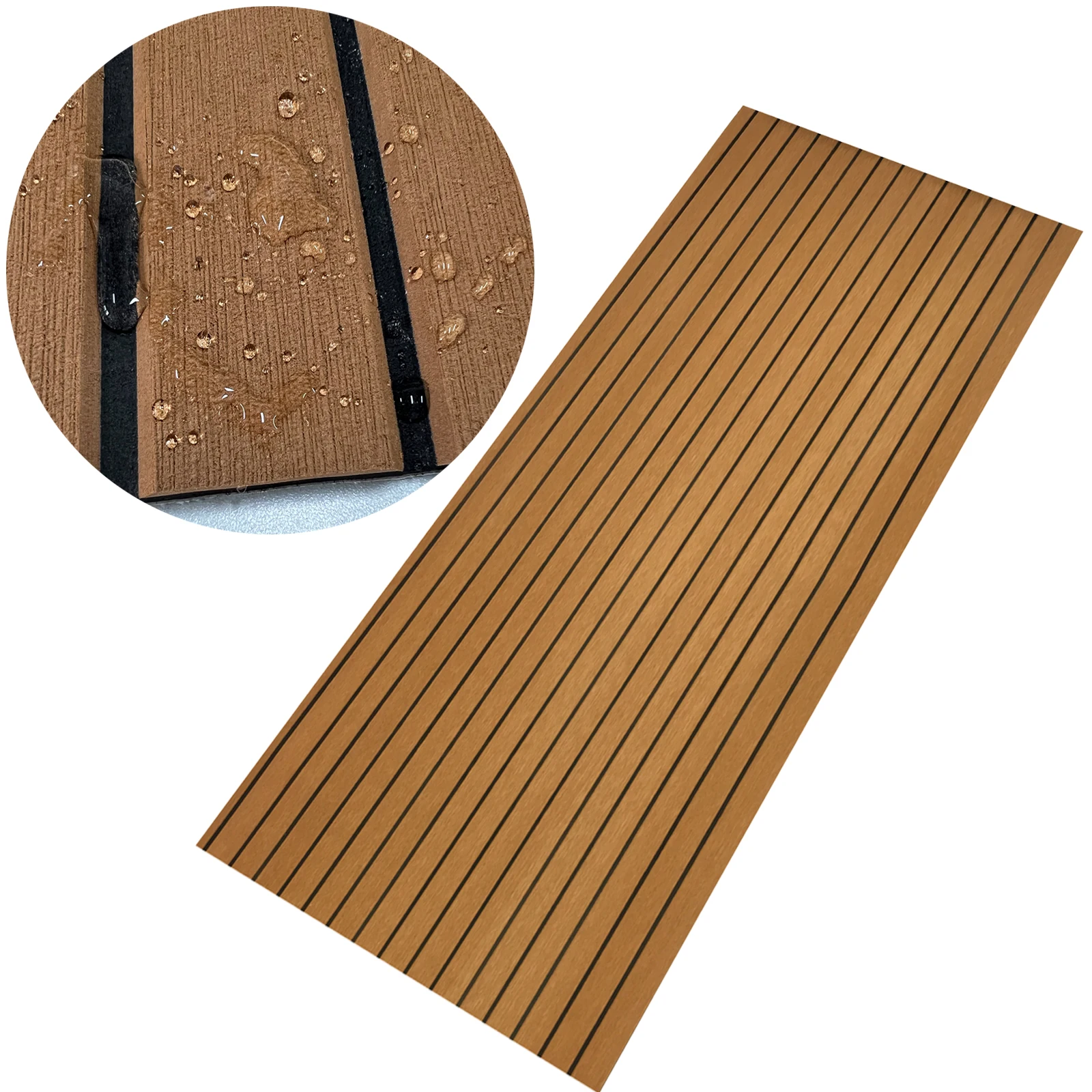 

450x2400x5mm Boat Flooring EVA Foam Boat Decking Faux Teak Marine Carpet Boat Decking Self Adhesive Flooring Pad for Yacht