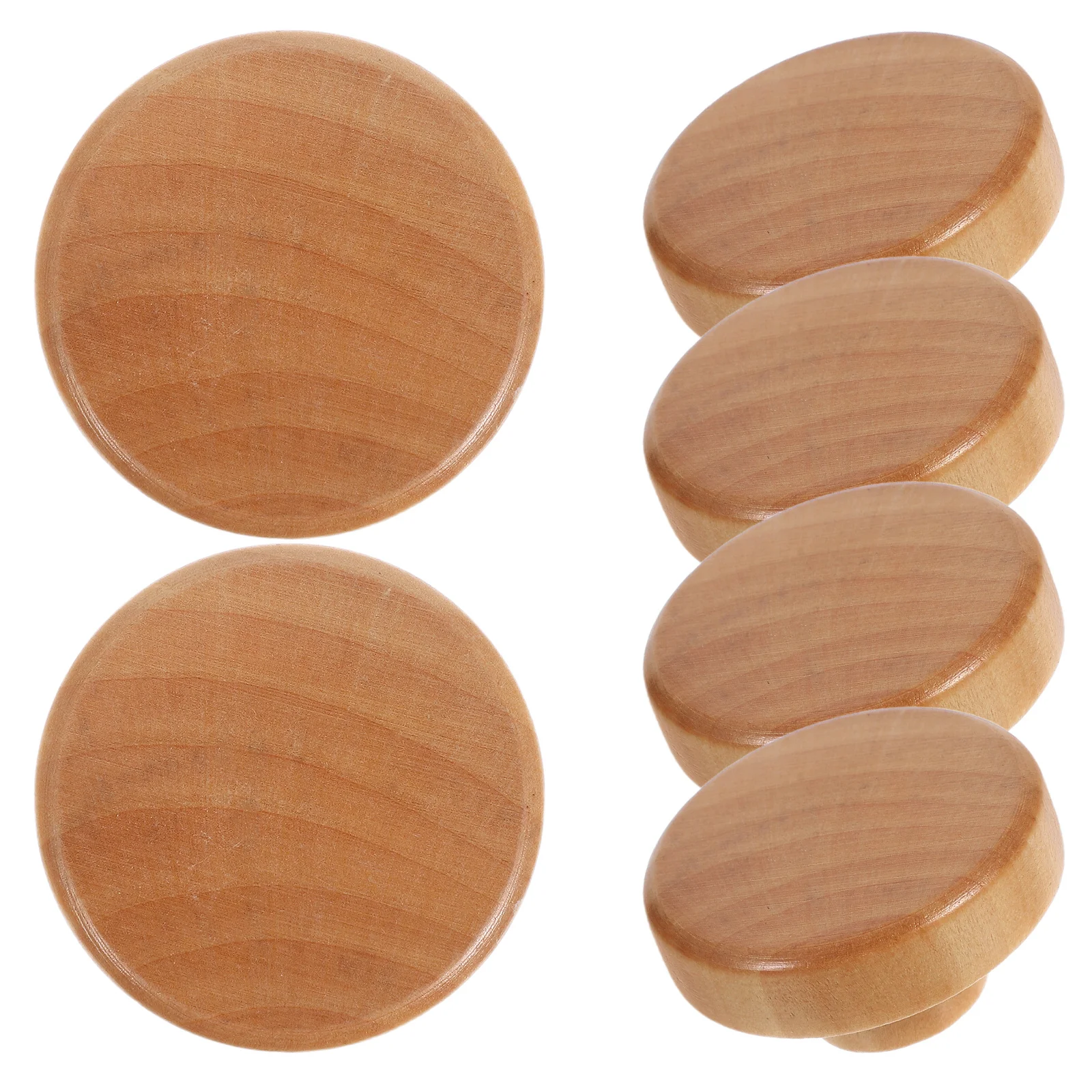 

6Pcs Solid Wood Round Cabinet Handles Single Hole Rustic Drawer Pulls Wood Furniture Knobs for Kitchen Cabinets Wardrobes