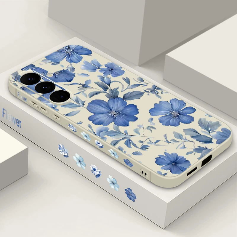 الزهور النبات نمط قضية الهاتف لسامسونج غالاكسي S25 S24 FE S24 S22 S23 الترا زائد A56 A17 A16 A36 A55 A54 A15 5G غطاء ناعم