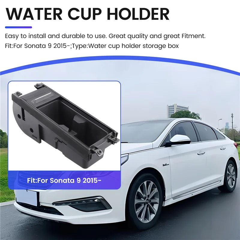 

DELAM-Car Center Console Water Cup Holder Storage Box Drinks Holders For Hyundai Sonata 9 2015-