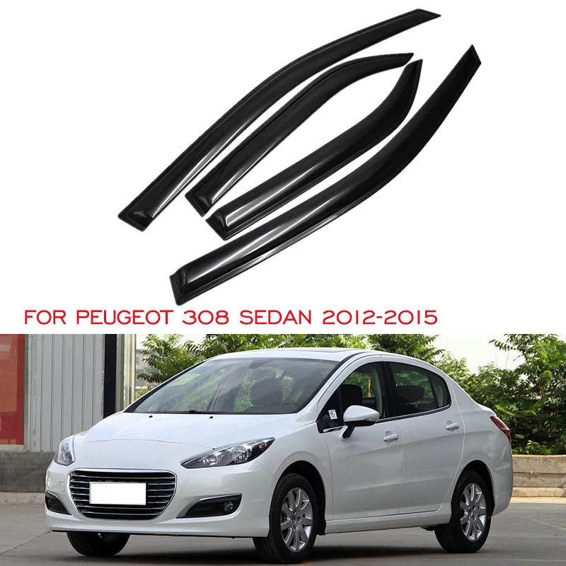 

Car Accessories Window Visors Rain Sun Guard Vent Wind Deflector Weathershield Moulding Trim For Peugeot 308 Sedan 2012-2015