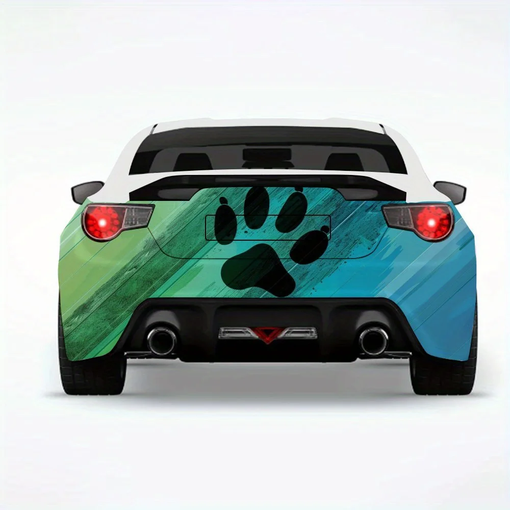 

Gradient_Pet_Paw_Print автомобильная наклейка-виниловая наклейка для задней части автомобиля, водонепроницаемые самоклеящиеся виниловые наклейки для хвоста и бампера автомобиля,