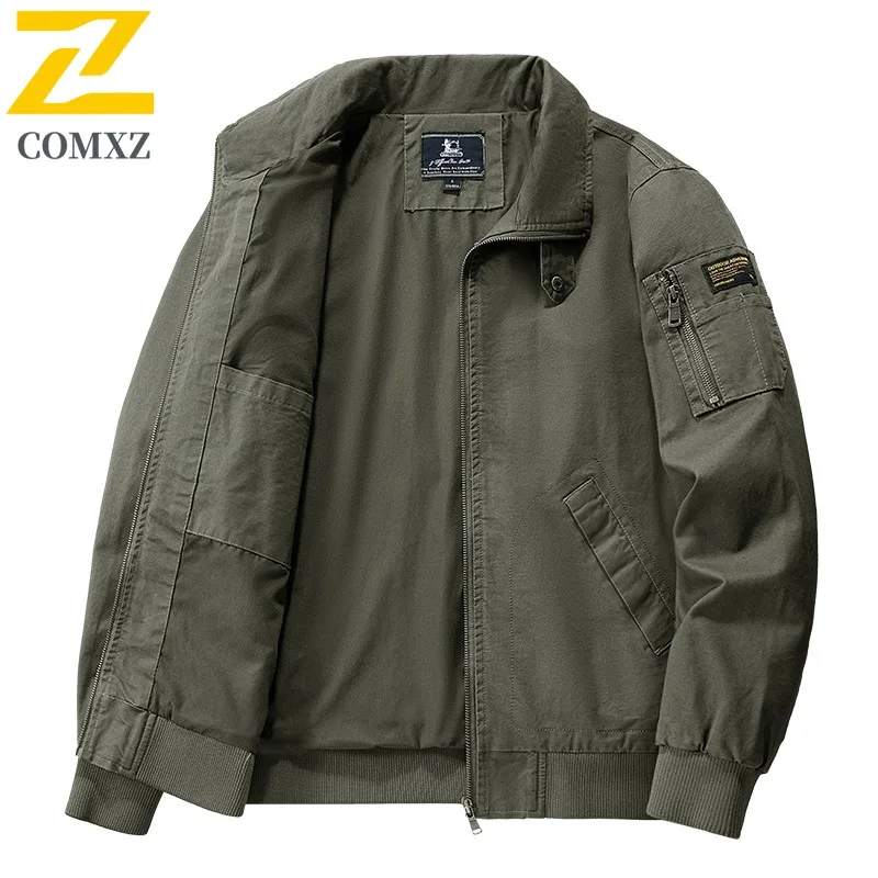 COMXZ Herren-Bergsteigerjacke, hochwertiges Outdoor-Design, winddichter Mantel, luxuriöser Stehkragen, Street Fashion, Komfort, Herbstmäntel