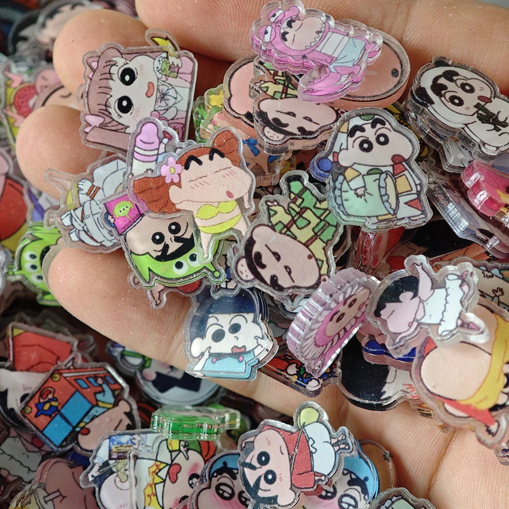 50 Stück/Set Cartoon Crayon Shin-chan Harz DIY Zubehör Niedliche Bilder Laminier-Acrylkleber Handyhülle Kühlschrank-Aufkleber – Detail 7