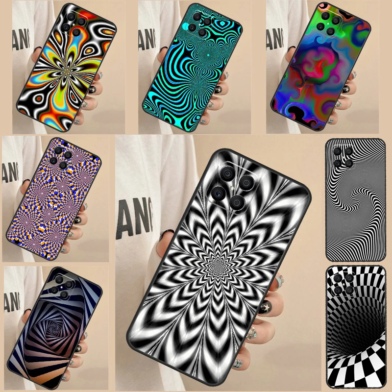 Optical Illusion Print Case For Honor X8 X6 X7 X9 8X 9X X7a X8a X9a 10 50 70 90 Lite Magic 4 5 Lite 5 Pro Cover