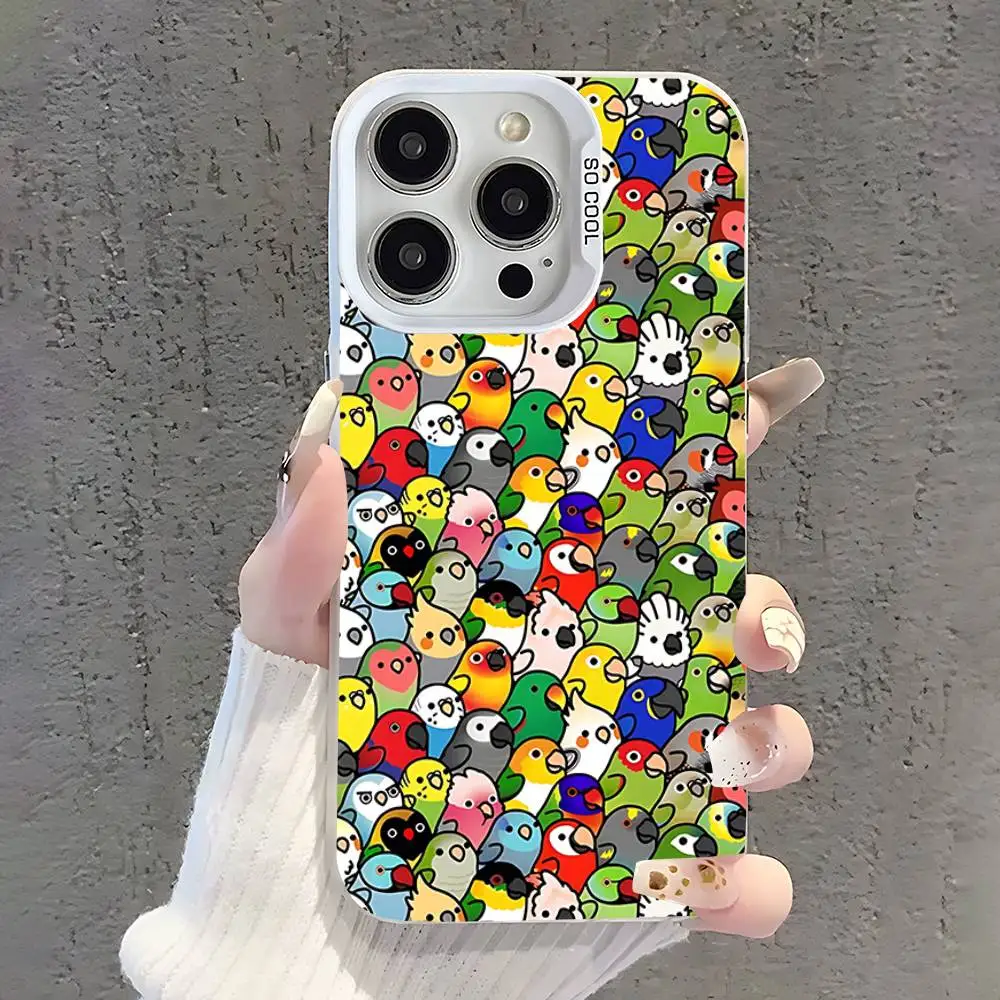 Custodia per telefono Chubby Cockatiel Parrot BirdS per iPhone 17,16,15,14,13,12,11,Pro,Max,Plus,SE,Air,Mini Paraurti bianco anticaduta