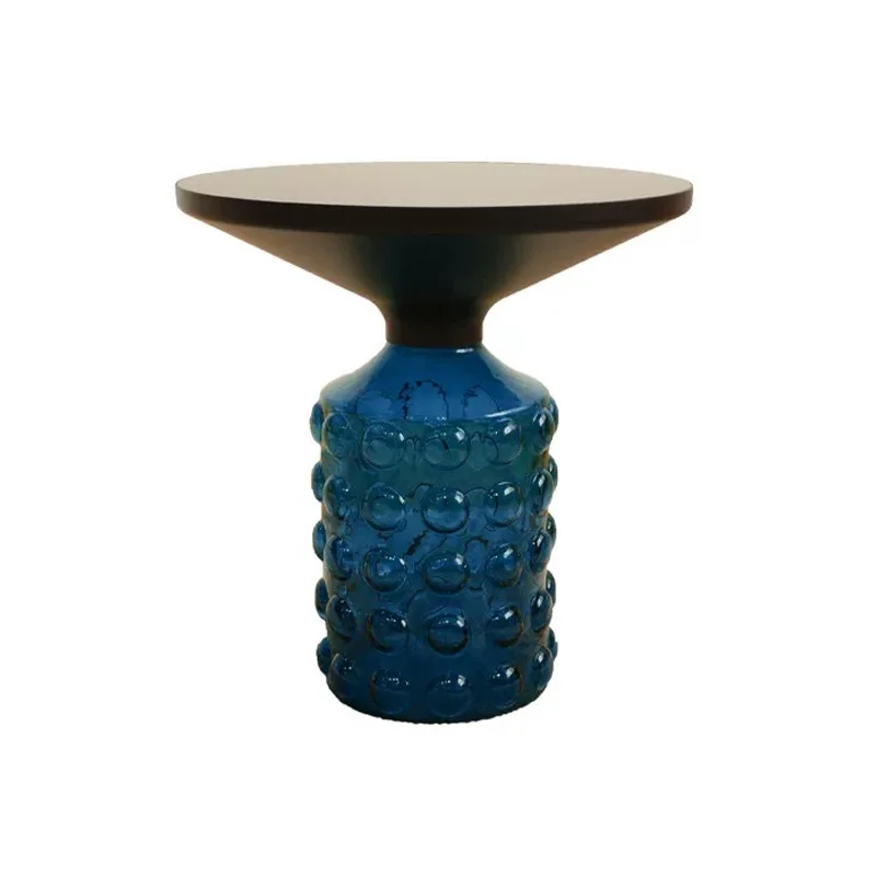 

Nordic bell glass coffee table, modern living room household small apartment colored tea table