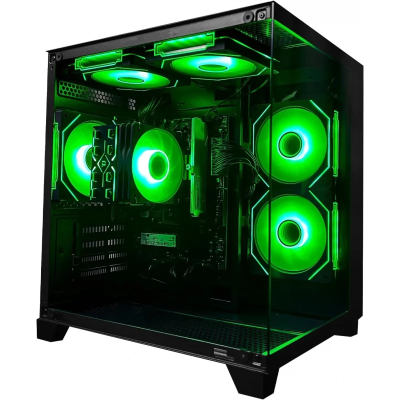 PC Gaming Desktop Ryzen 7 5700G RAM 16G 3200MHz DDR4 1TB M.2 Prebuilt Computer Tower 550W Bronze Power Supply ARGB Air Colli