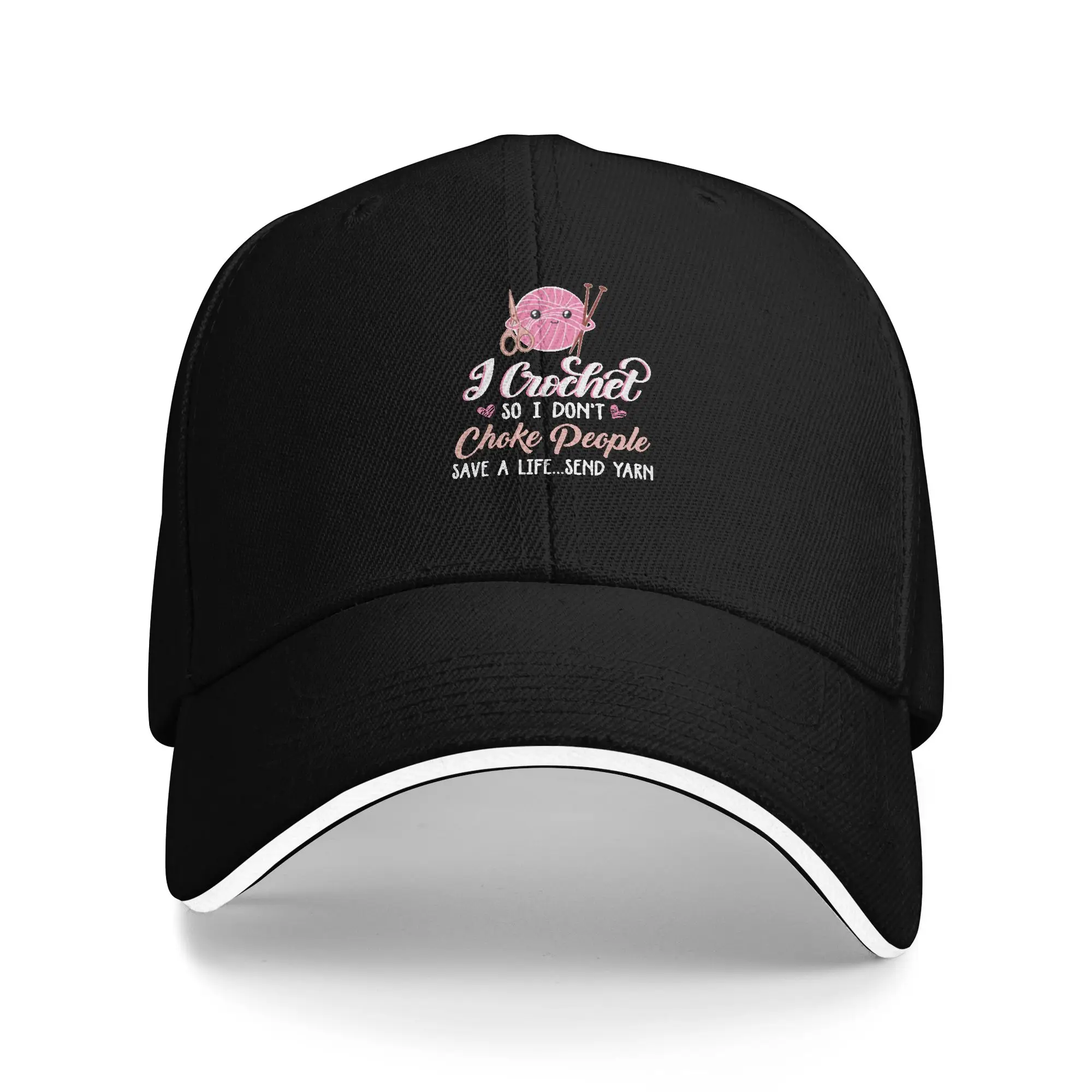 Hot Sale I Crochet So I Don t Choke People Save A Life Send Baseball Cap  Casual Golf Cap  Stadium Watching Game Golf Cap