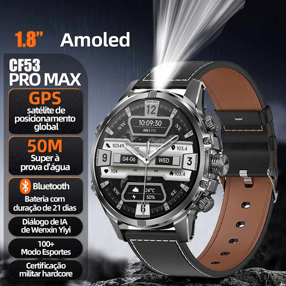 GEJIAN ساعة ذكية جديدة 1.75 بوصة 466*466 AMOLED شاشة تعمل باللمس مراقبة معدل ضربات القلب بلوتوث دعوة GPS Trajectory Smartwatches #1